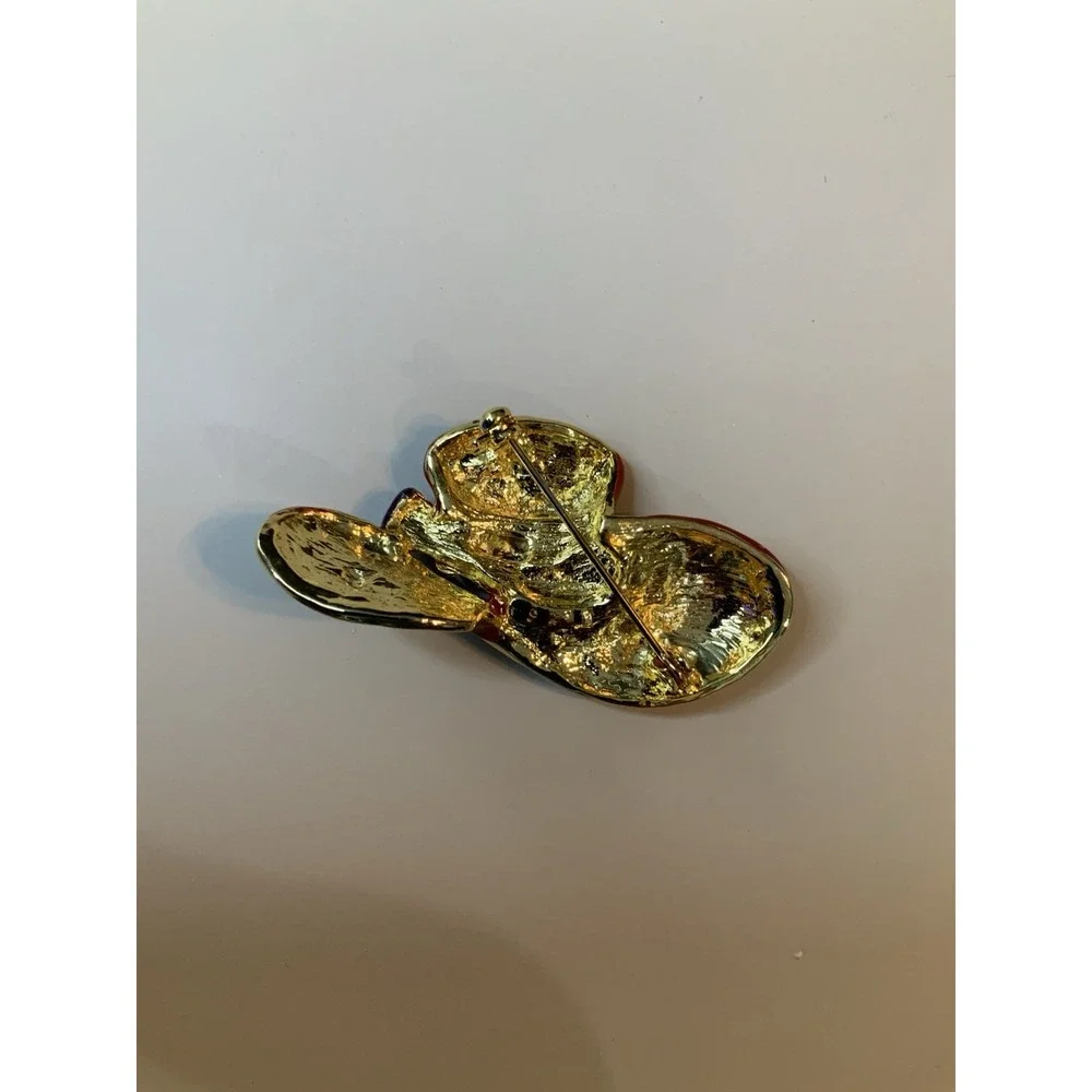 Red Hat Society Enamel Purple Bow Brooch Pin